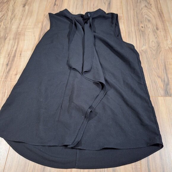 Banana republic Black Sleeveless  Ruffle shirt size MP business professional - Picture 1 of 4